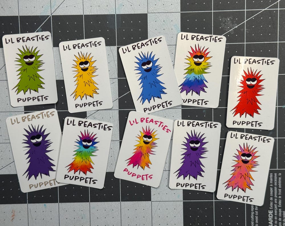 Lil Beasties Glossy Paper Sticker – (10 Colors Available)