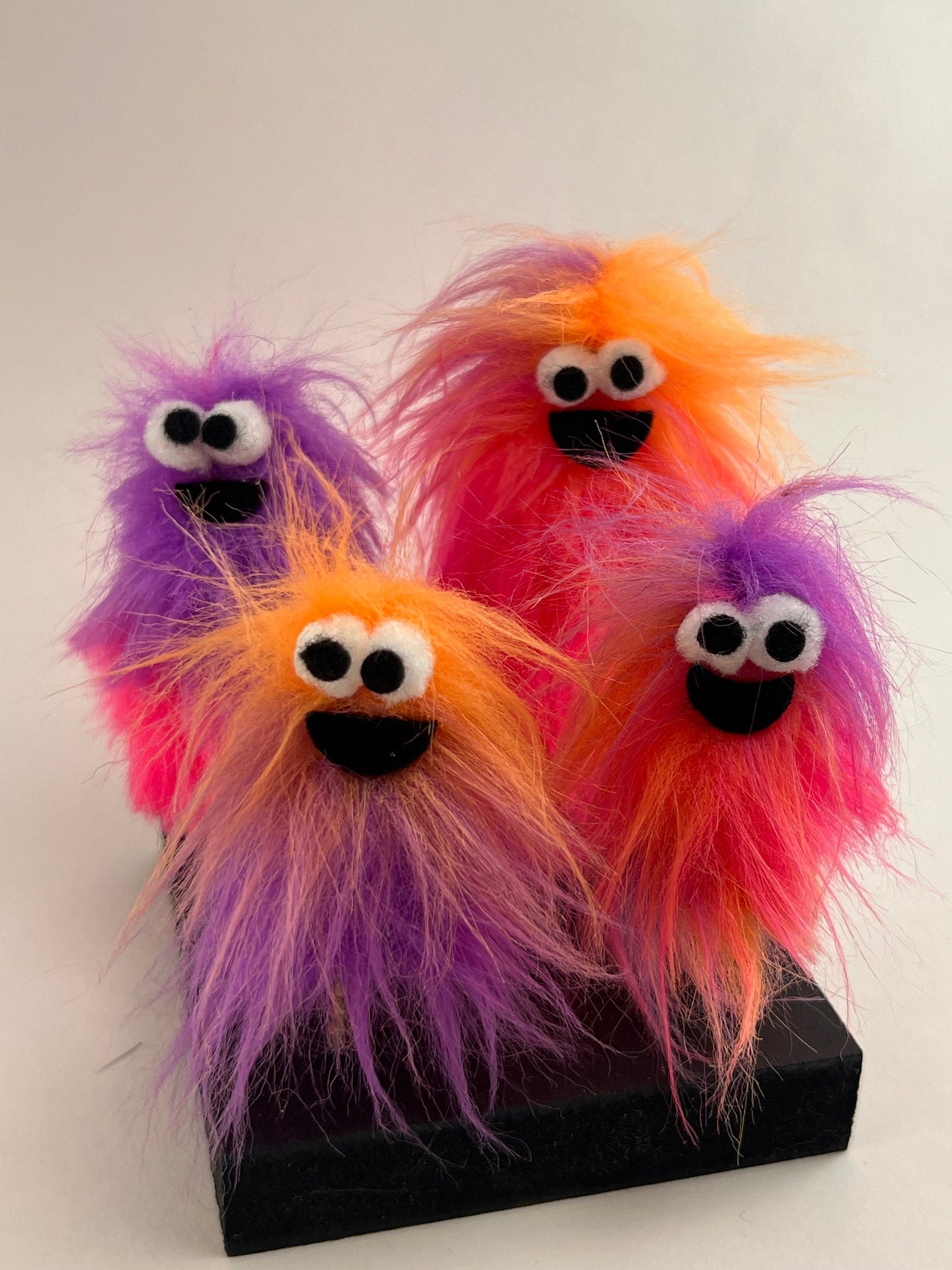 Lil Beasties - Orange Nylafleece Monster Finger Puppets by Caedarbrook Art Studio