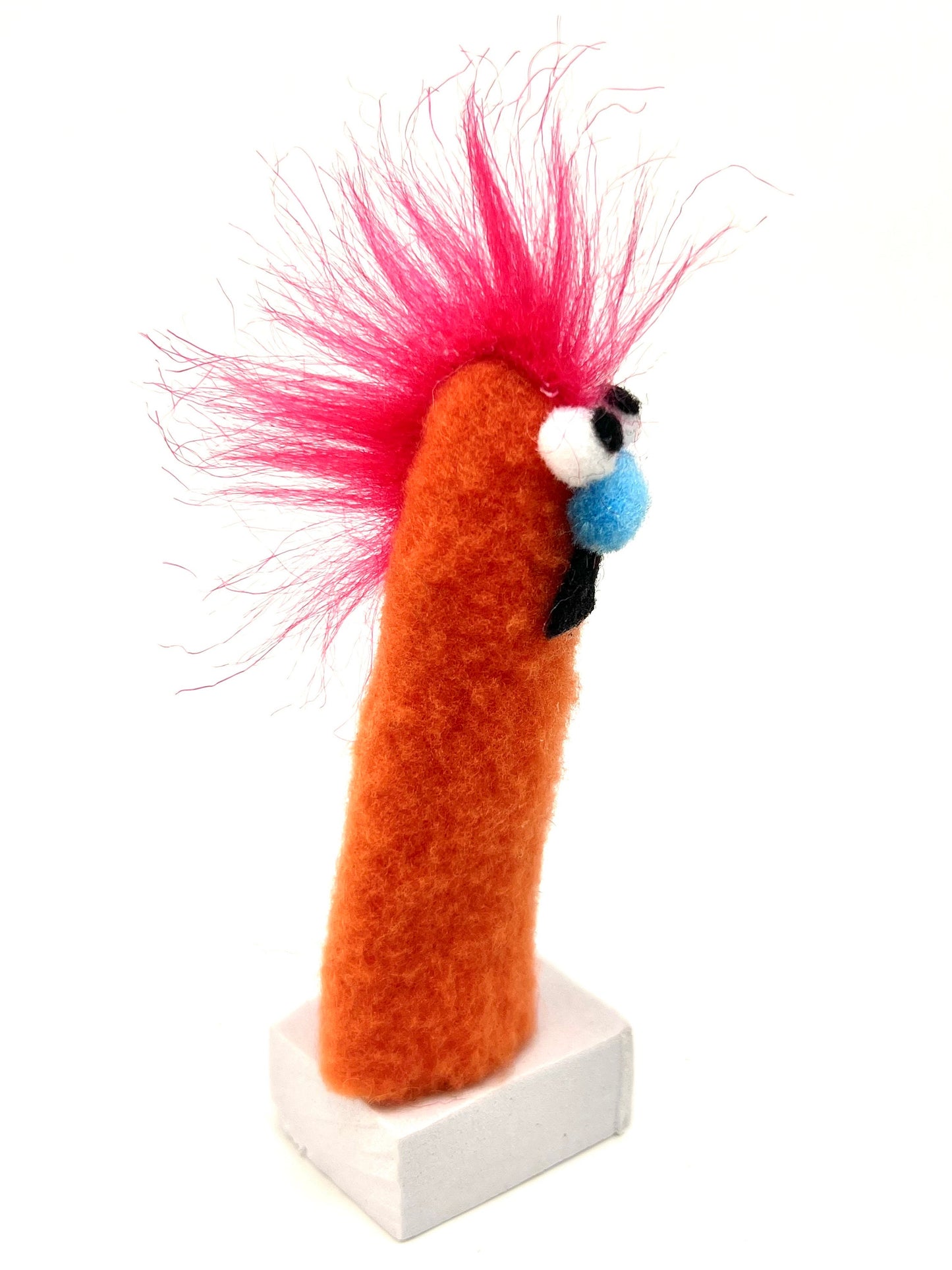 Lil Beasties - Orange Nylafleece Monster Finger Puppets by Caedarbrook Art Studio