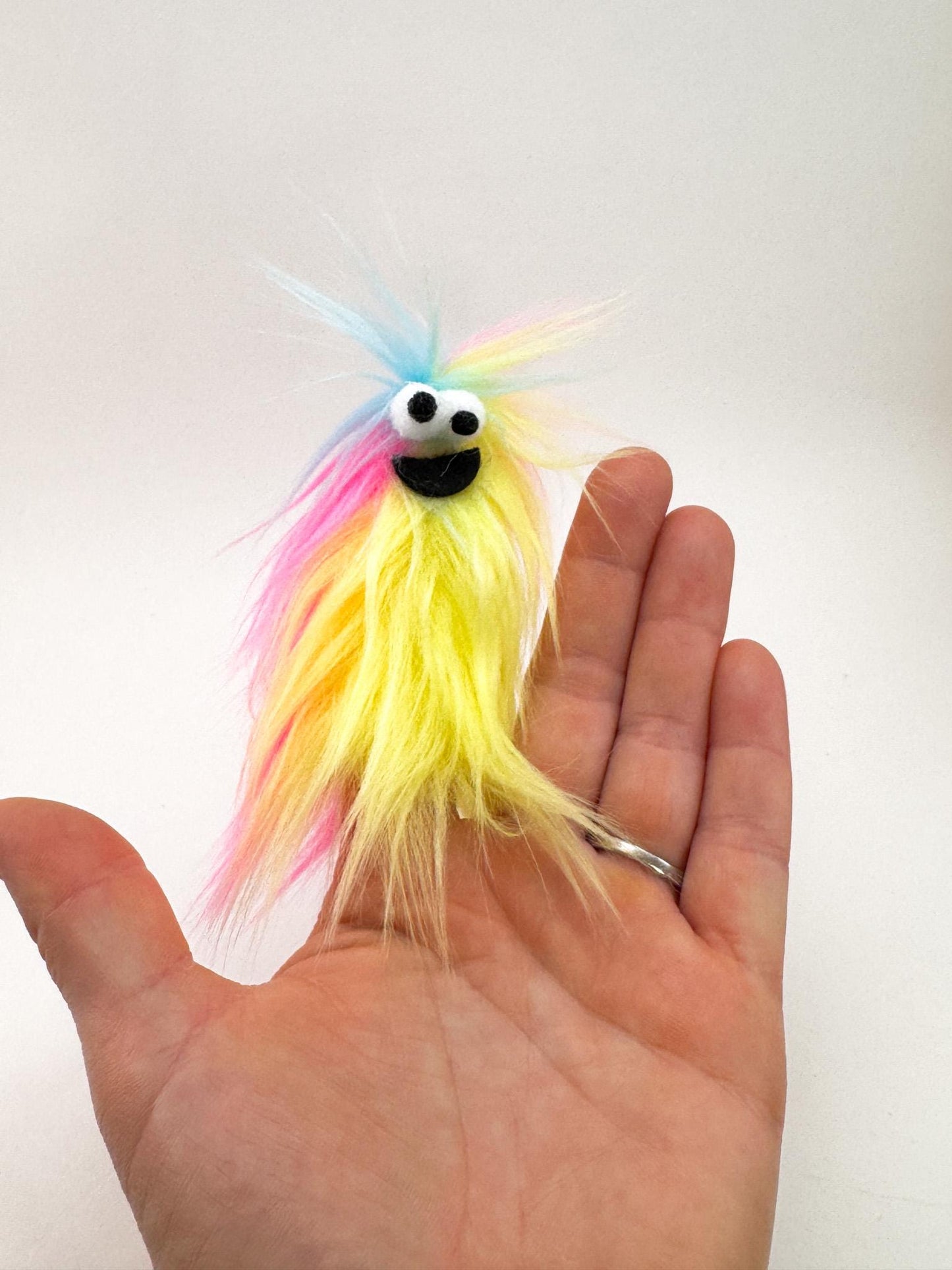 Lil Beasties - Monster Finger Puppet with UV reactive faux fur