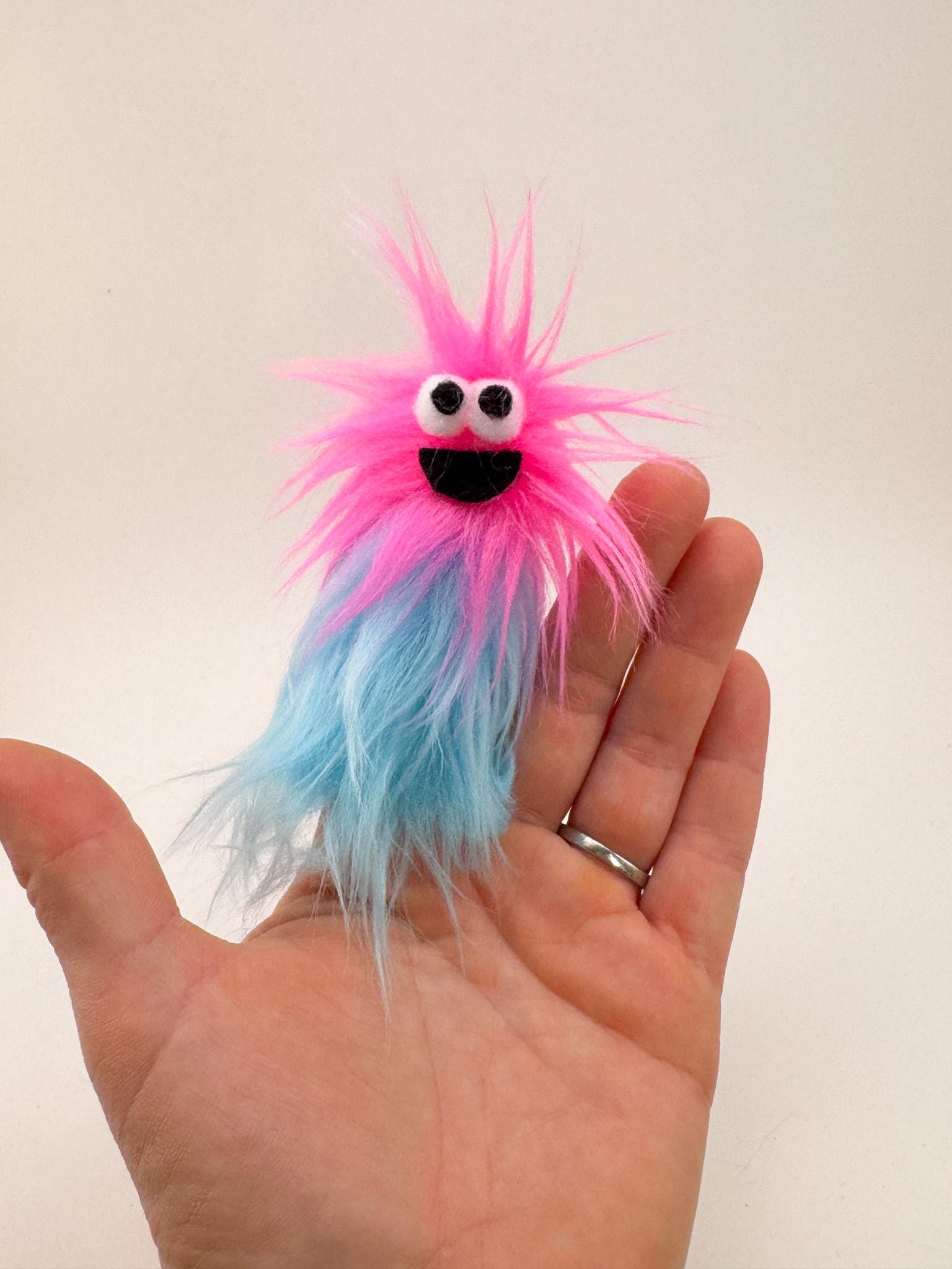 Lil Beasties - Monster Finger Puppet with UV reactive faux fur