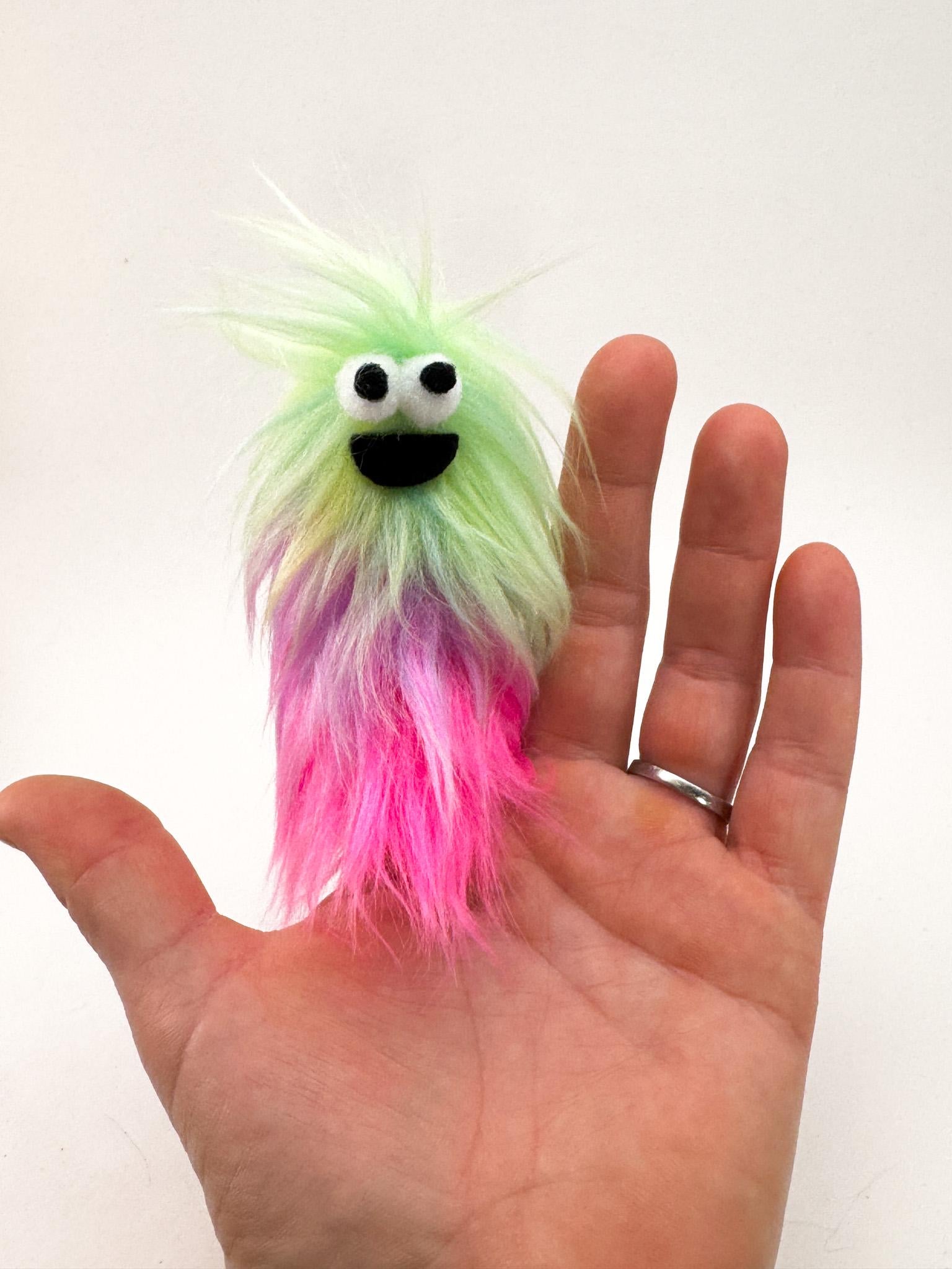 Lil Beasties - Monster Finger Puppet with UV reactive faux fur