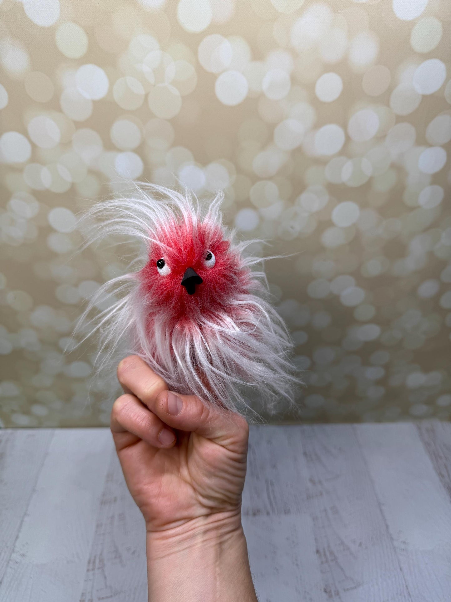 Flutter Beast - Fluffy and Pettable, Soft 2 finger creature puppet