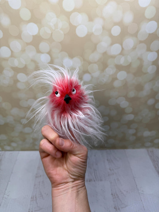 Flutter Beast - Fluffy and Pettable, Soft 2 finger creature puppet