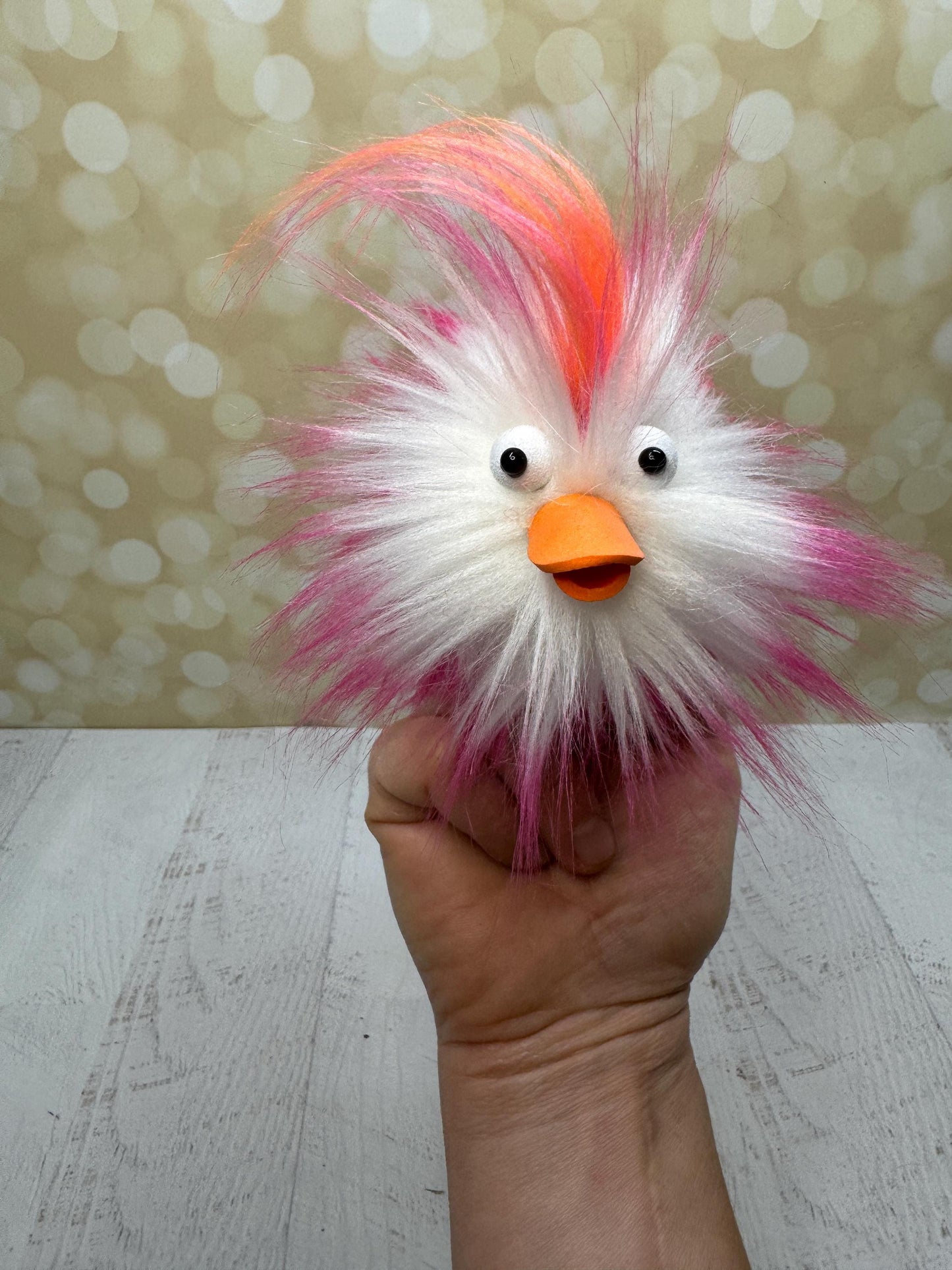 Flutter Beast - Fluffy and Pettable - Soft 2 finger creature puppet