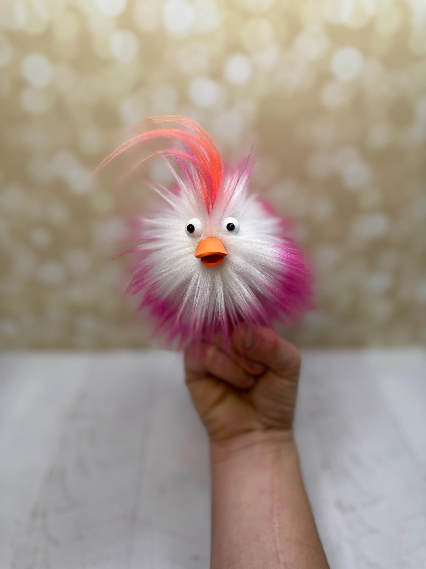 Flutter Beast - Fluffy and Pettable - Soft 2 finger creature puppet