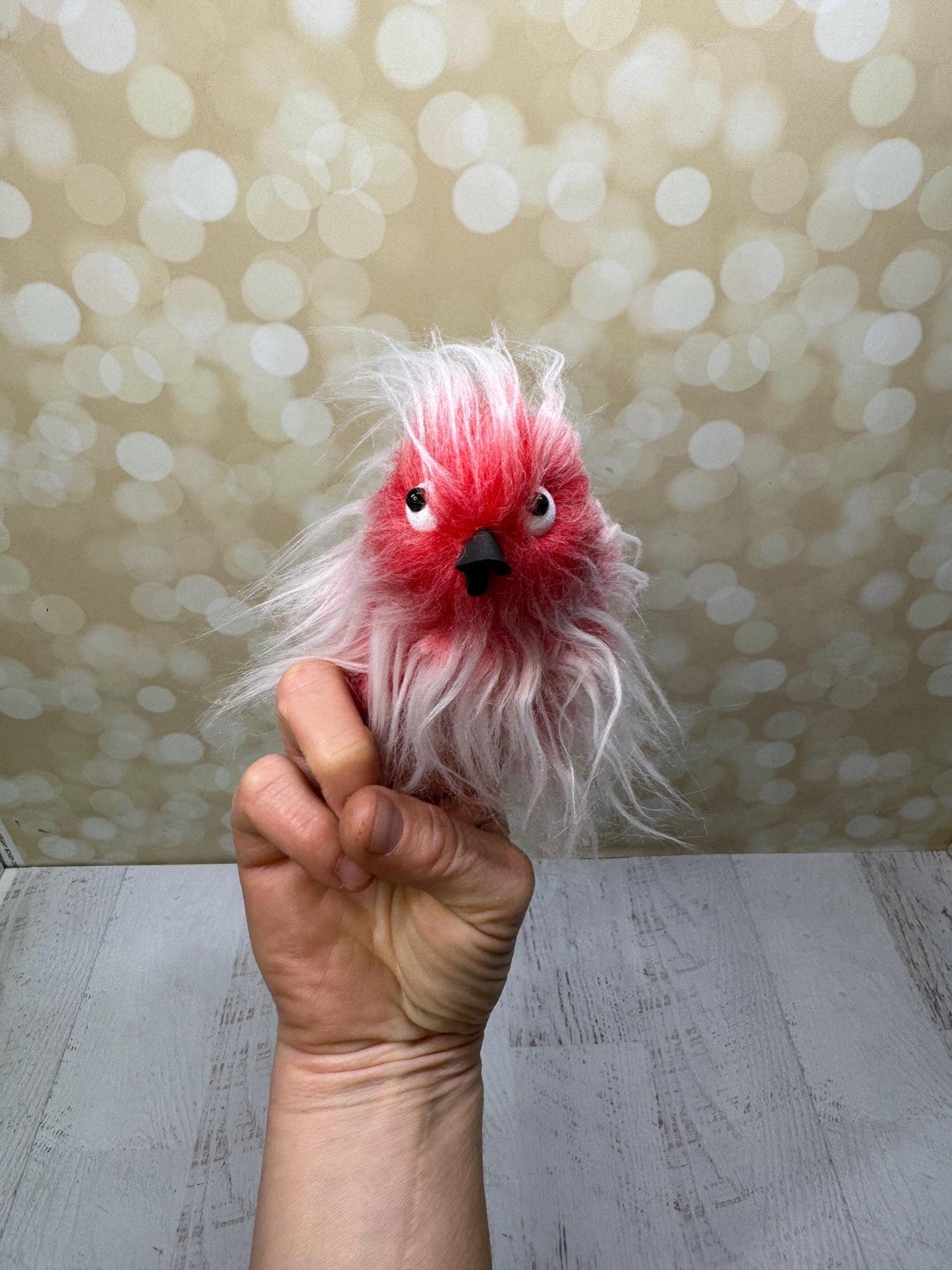 Flutter Beast - Fluffy and Pettable, Soft 2 finger creature puppet