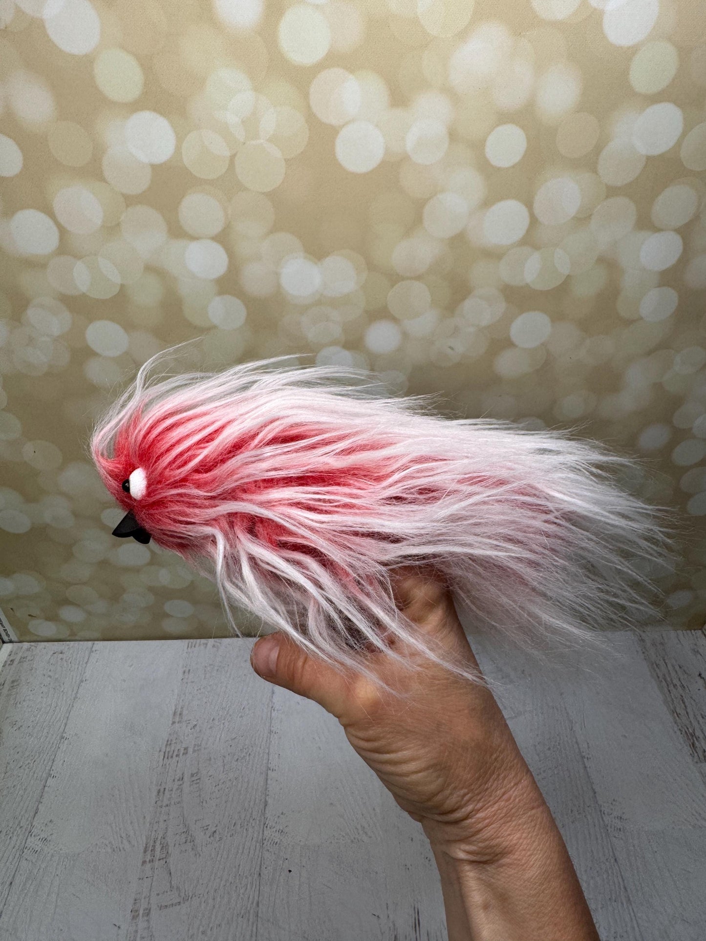 Flutter Beast - Fluffy and Pettable, Soft 2 finger creature puppet