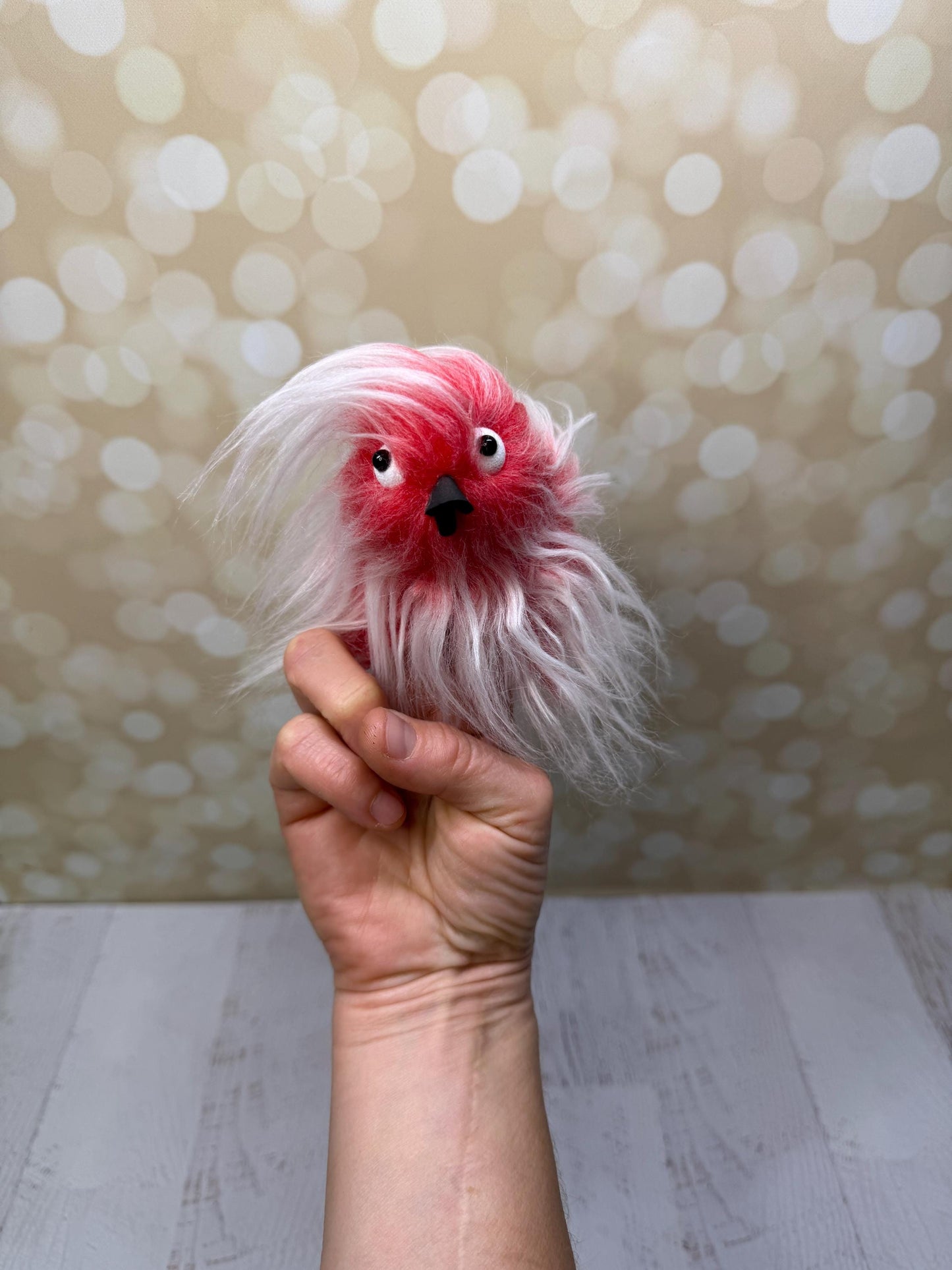 Flutter Beast - Fluffy and Pettable, Soft 2 finger creature puppet