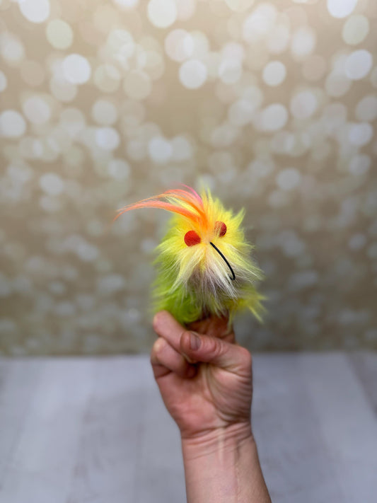 Flutter Beast - Glowbug Edition - Fluffy and Pettable - Soft 2 finger creature puppet