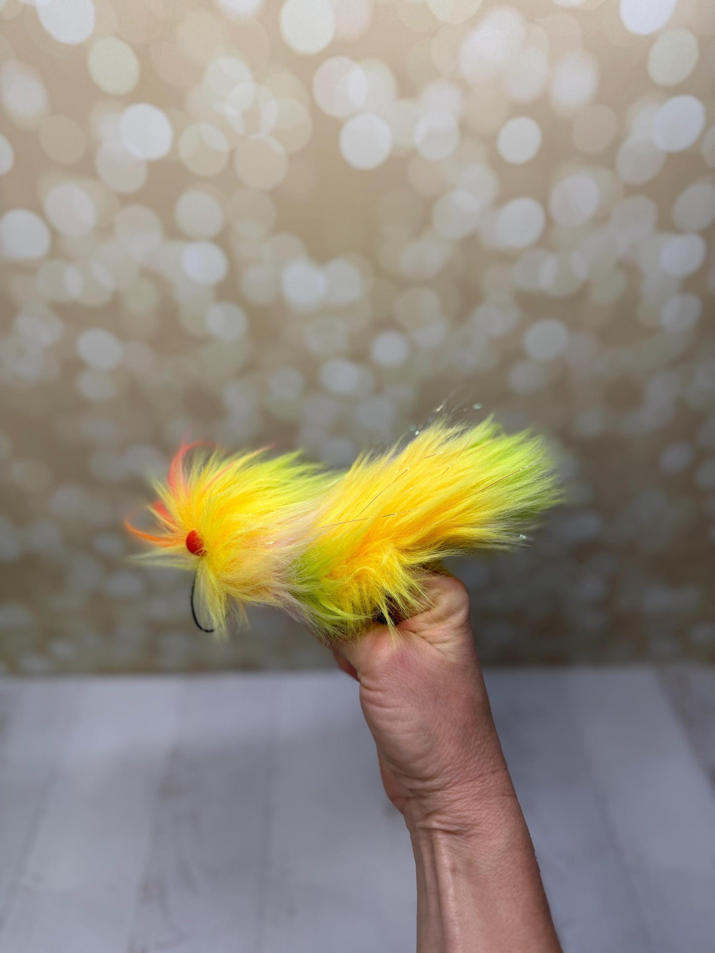 Flutter Beast - Glowbug Edition - Fluffy and Pettable - Soft 2 finger creature puppet