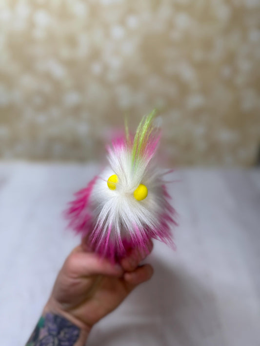 Flutter Beast - Glowbug Edition - Fluffy and Pettable - Soft 2 finger creature puppet