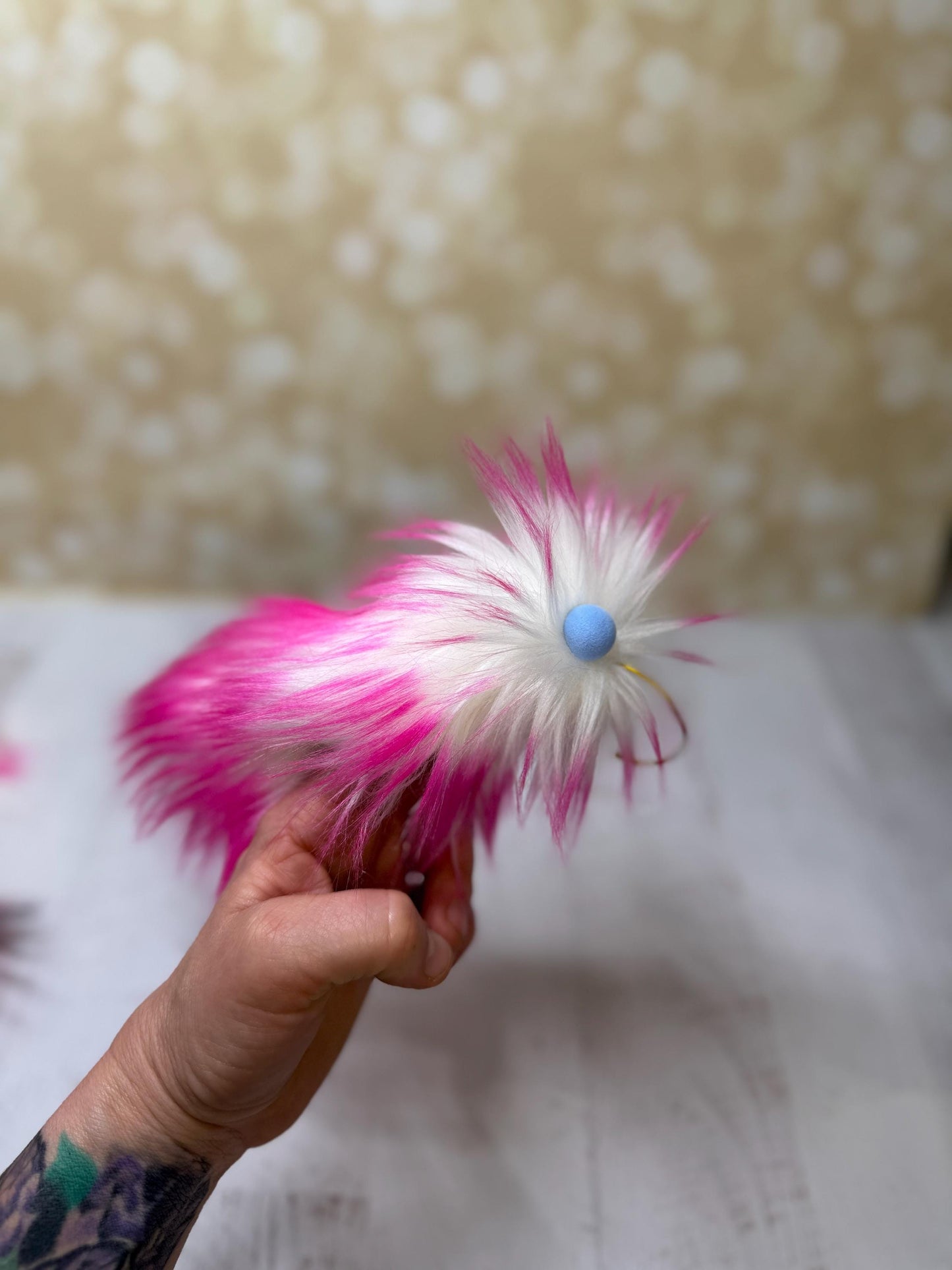 Flutter Beast - Glowbug Edition - Fluffy and Pettable - Soft 2 finger creature puppet
