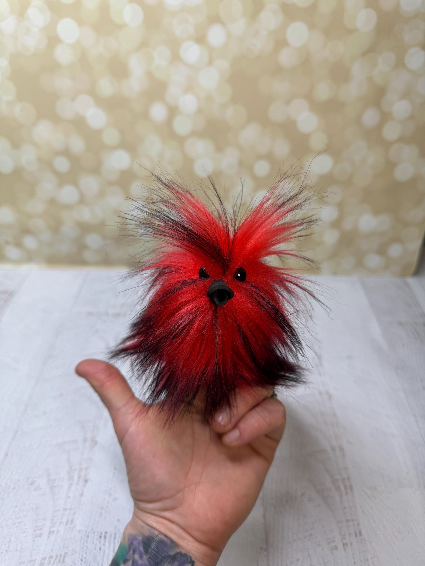 Flutter Beast - Fluffy and Pettable - Soft 2 finger creature puppet