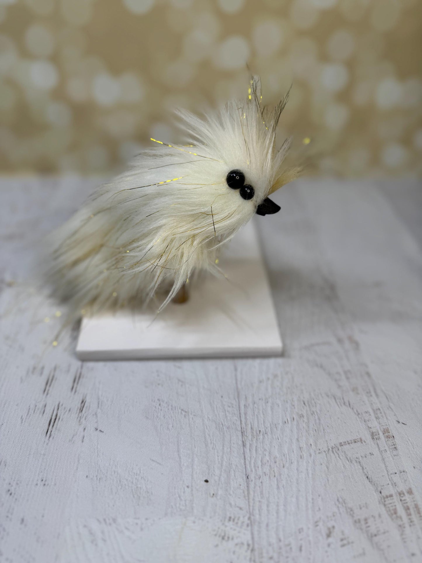 White & Gold Flutter Beast Finger Puppet