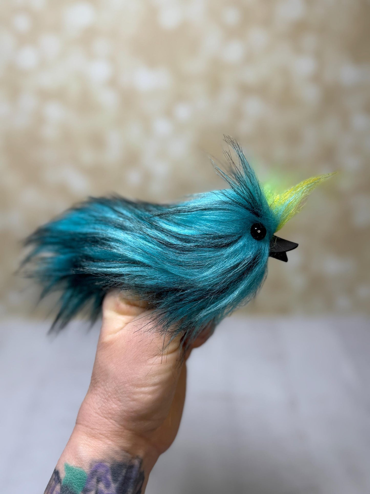 Flutter Beast Finger Puppet - Teal & Black