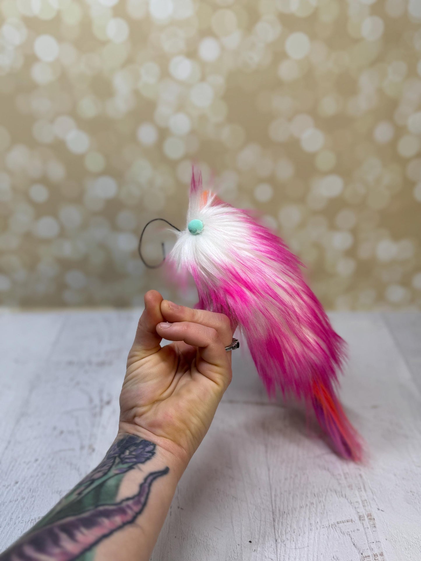 Flutter Beast Finger Puppet - Glowbug Edition - Fluffy and Pettable