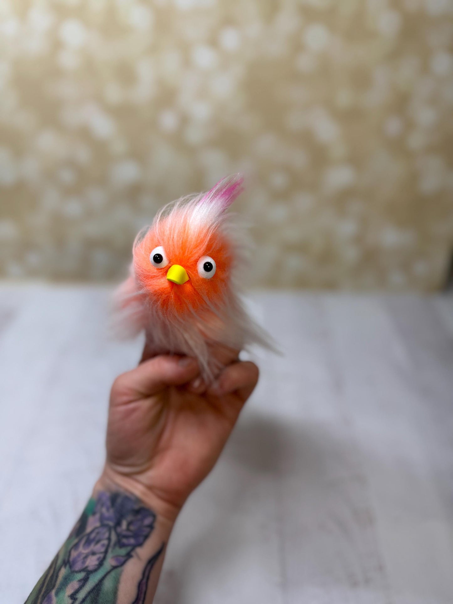 Flutter Beast - Fluffy and Pettable - Soft 2 finger creature puppet