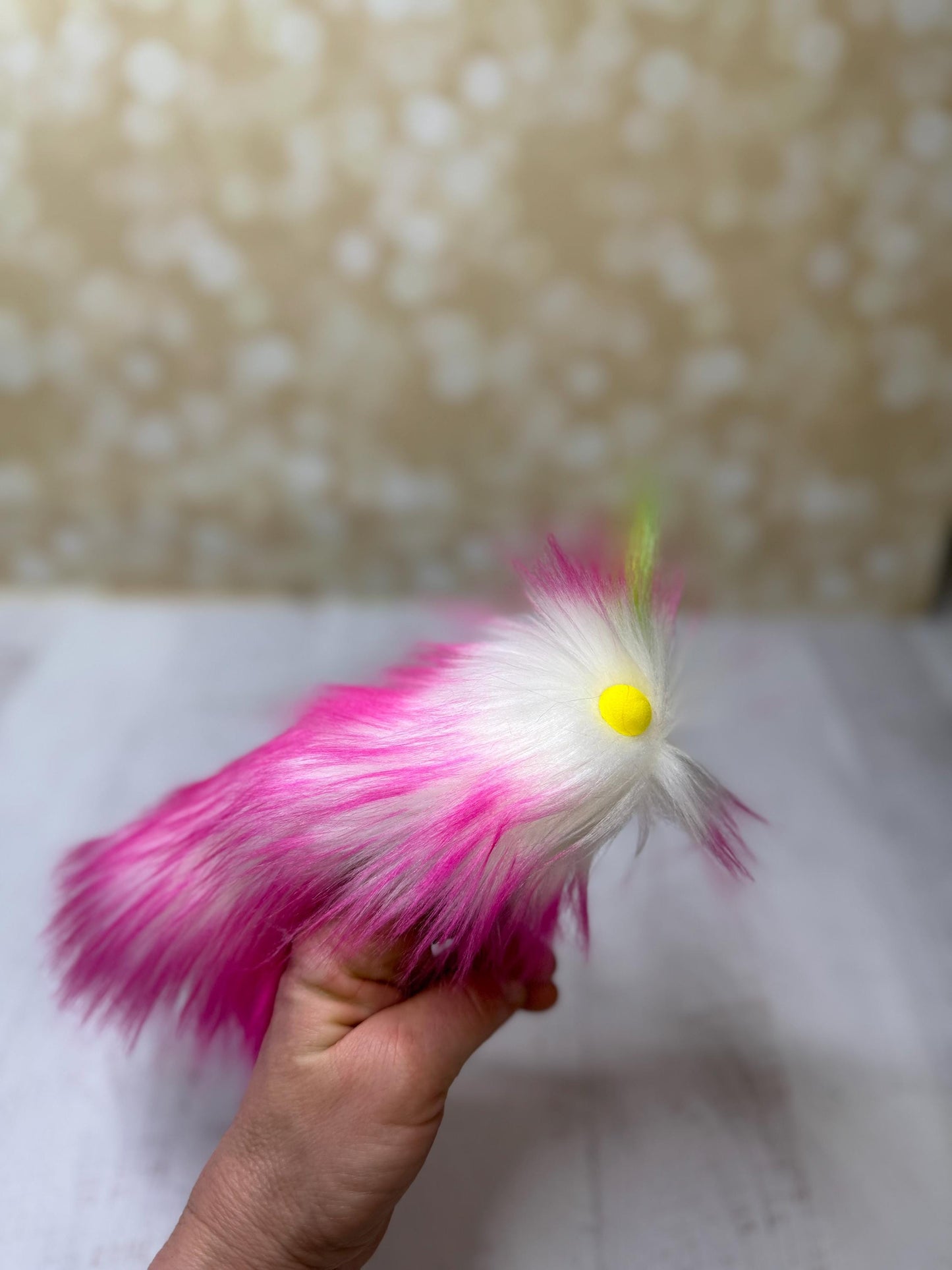 Flutter Beast - Glowbug Edition - Fluffy and Pettable - Soft 2 finger creature puppet