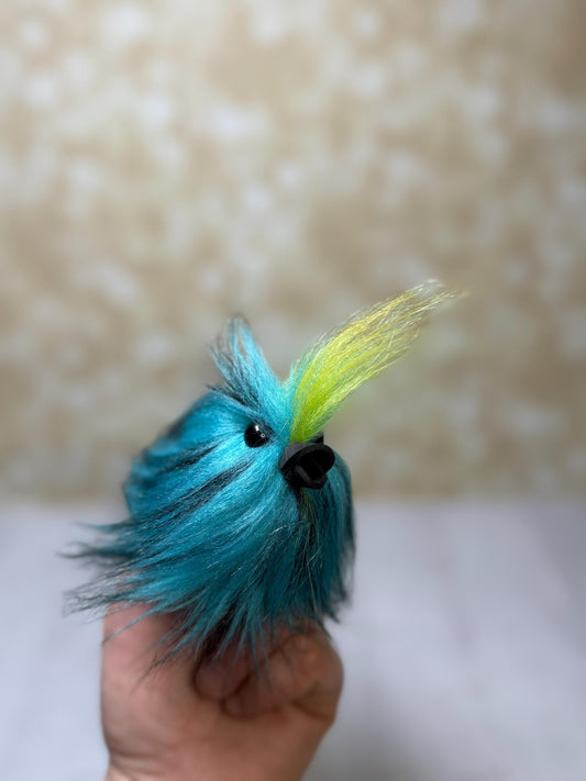 Flutter Beast Finger Puppet - Teal & Black