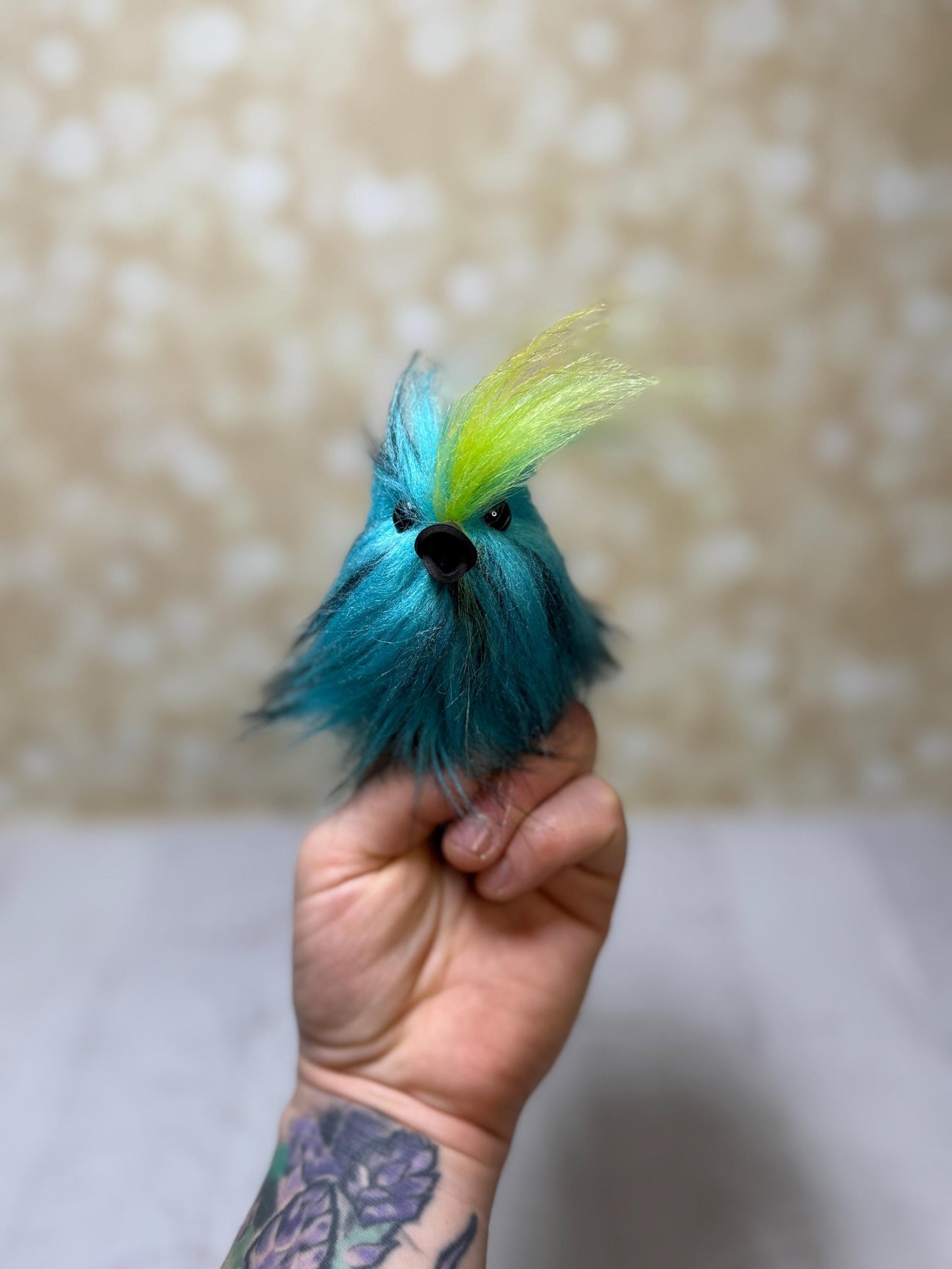 Flutter Beast Finger Puppet - Teal & Black