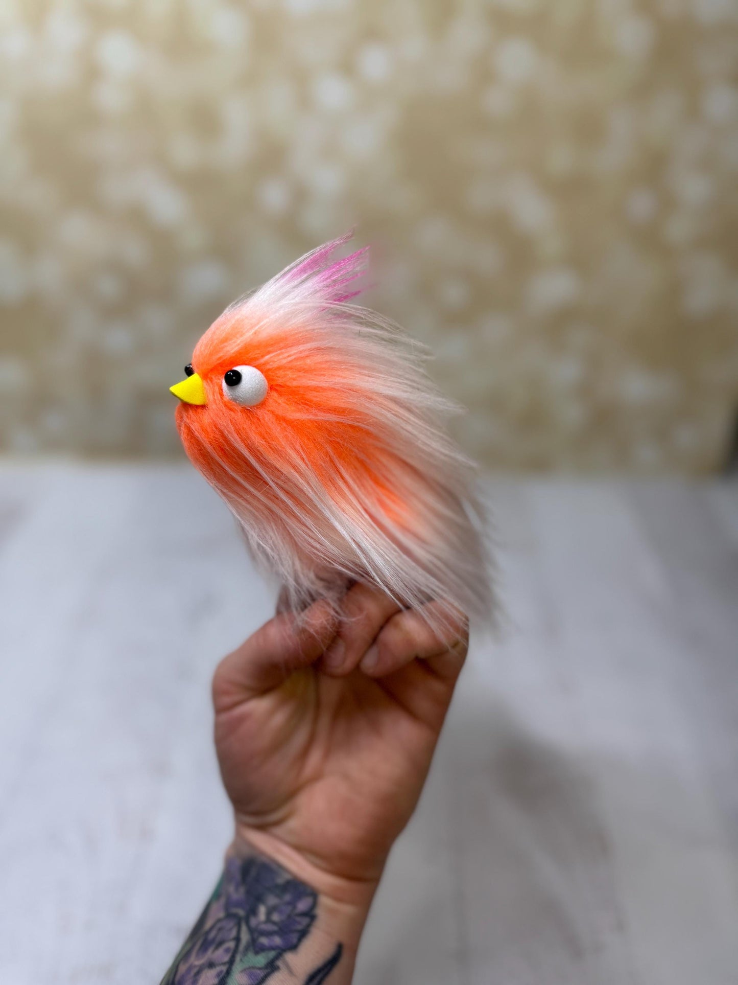 Flutter Beast - Fluffy and Pettable - Soft 2 finger creature puppet